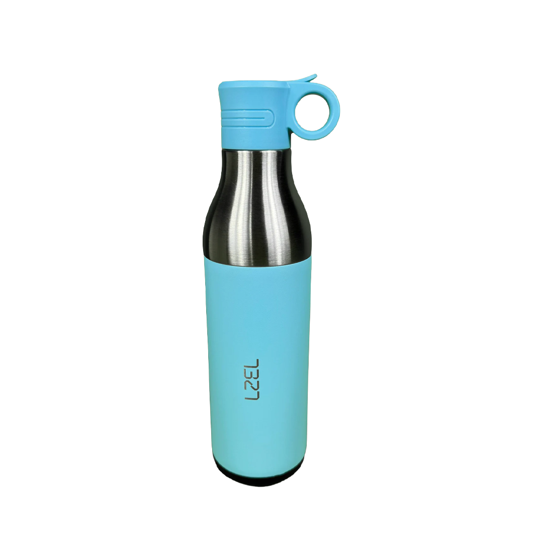 LZEL Natura Elva Vacuum Bottle Dual 400 mL + 400 mL | Sky Blue Aluminum LZEL Natura Elva Vacuum Bottle Dual 400 mL + 400 mL | Sky Blue Aluminum